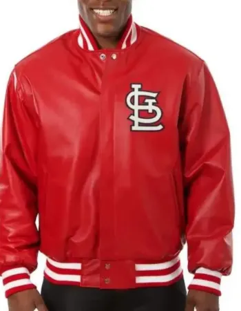 Cardinals St. Louis Red Varsity Bomber Leather Jacket