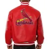 Cardinals St. Louis Red Varsity Bomber Leather Jacket