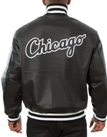 Chicago White Sox Black Leather Bomber Jacket Chicago White Sox Black Leather Bomber Jacket