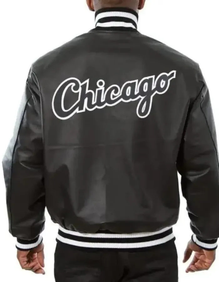 Chicago White Sox Black Leather Bomber Jacket