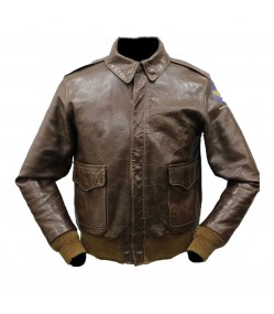 Resident Evil Chris Redfield Air Force Flight Brown Bomber Leather Jacket