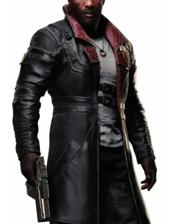 Cyberpunk 2077 Idris Elba Leather Trench Coat Cyberpunk 2077 Idris Elba Leather Trench Coat