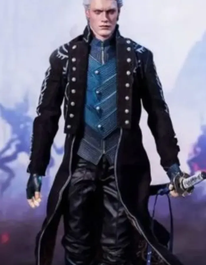 Devil May Cry 5 Vergil Blue and Black Leather Vest