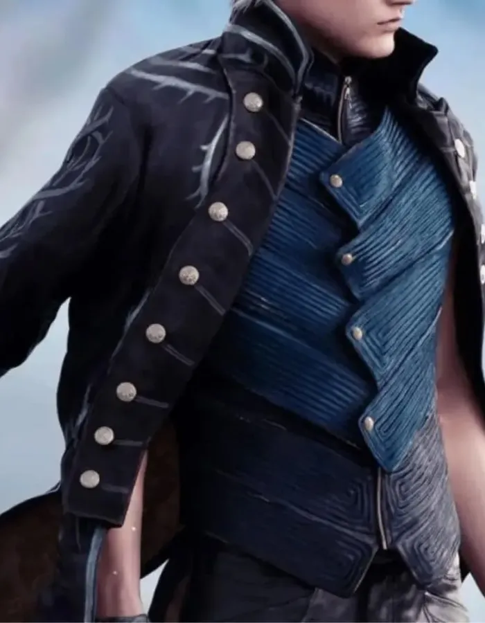 Devil May Cry 5 Vergil Blue and Black Leather Vest