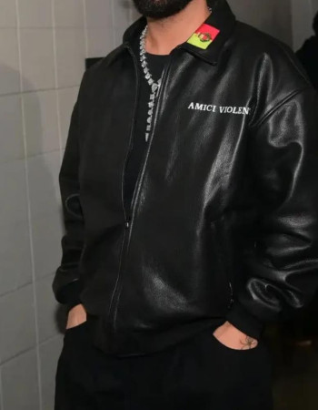 Drake Amici Violente Black Leather Jacket