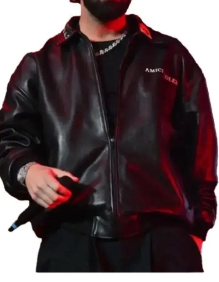 Drake Amici Violente Black Leather Jacket