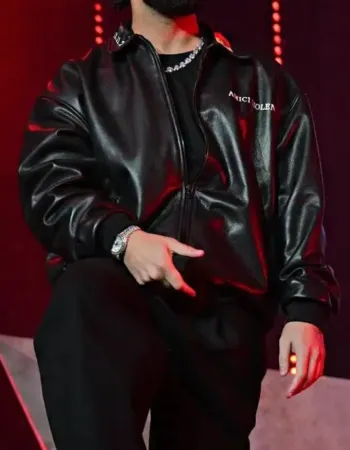 Drake Amici Violente Black Leather Jacket