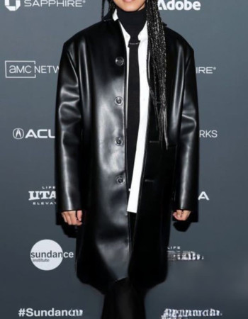 Earth Mama 2023 Savanah Leaf Black Leather Coat