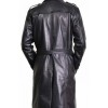 Elon Musk Black Leather Trench Coat