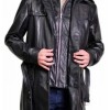 Elon Musk Black Leather Trench Coat