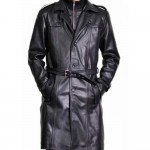 Elon Musk Black Leather Trench Coat Elon Musk Black Leather Trench Coat