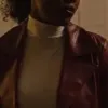 Exceptional Beings 2023 Ciarra Carter Red Leather Coat