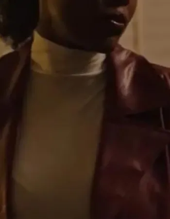 Exceptional Beings 2023 Ciarra Carter Red Leather Coat
