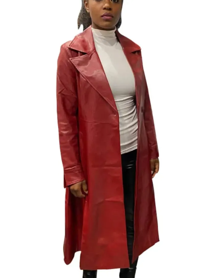 Exceptional Beings 2023 Ciarra Carter Red Leather Coat