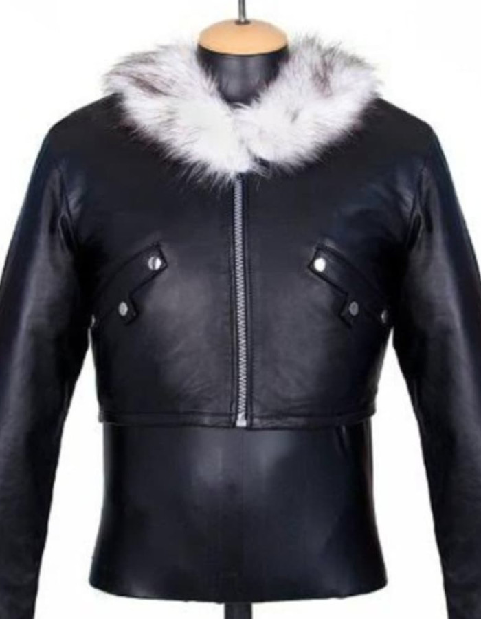 Final Fantasy 8 Squall Leonhart Fur Black Leather Jacket