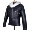 Final Fantasy 8 Squall Leonhart Fur Black Leather Jacket