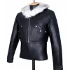Final Fantasy 8 Squall Leonhart Fur Black Leather Jacket Final Fantasy 8 Squall Leonhart Fur Black Leather Jacket