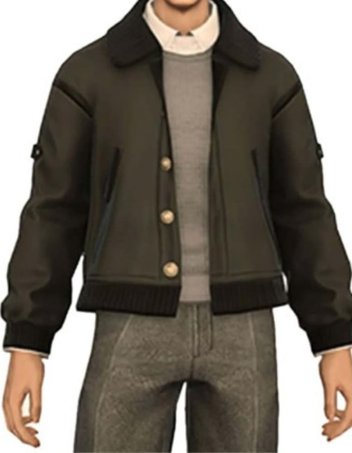 Final Fantasy XIV Black Varsity Jacket