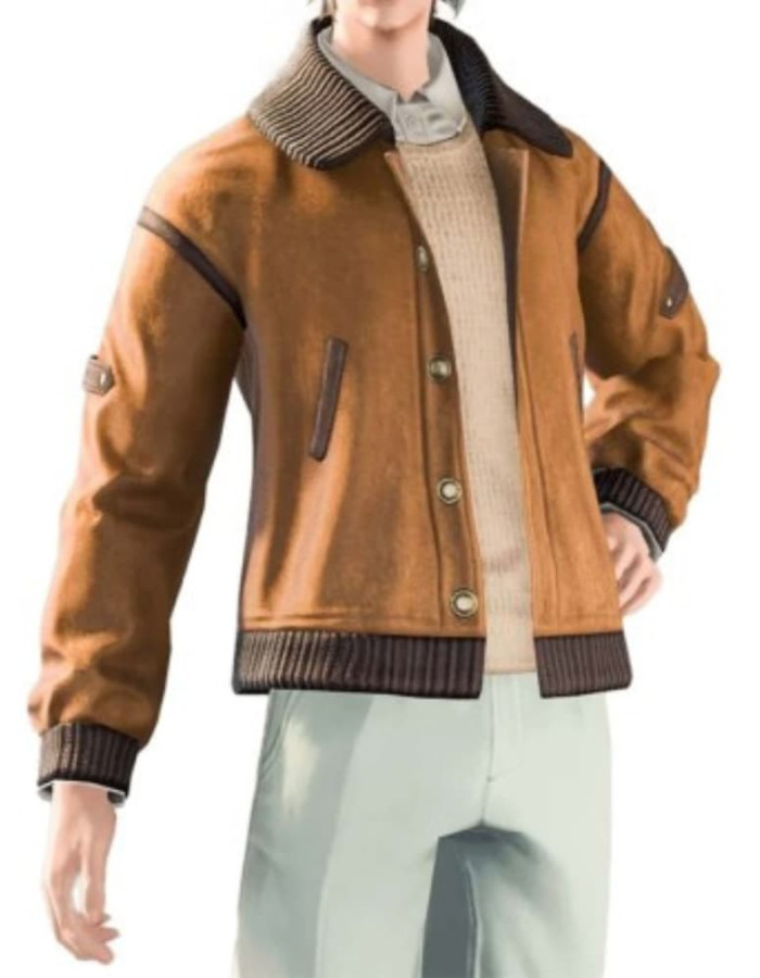 Final Fantasy XIV Brown Varsity Jacket Final Fantasy XIV Brown Varsity Jacket