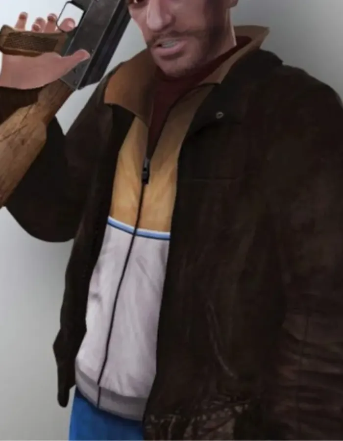 GTA Grand Theft Auto 4 Niko Bellic Leather Bomber Jacket