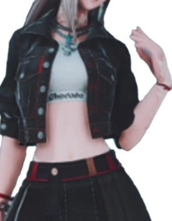 Hip Street FFXIV Cropped Black Denim Jacket
