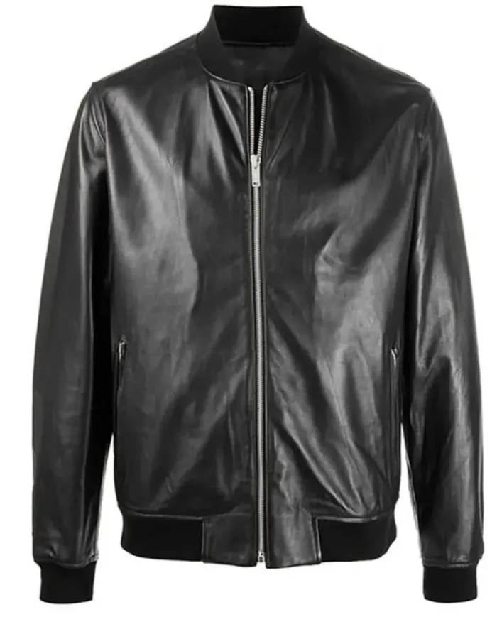 Infinite Evan McCauley Black Bomber Leather Jacket Infinite Evan McCauley Black Bomber Leather Jacket