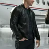 Infinite Evan McCauley Black Bomber Leather Jacket Infinite Evan McCauley Black Bomber Leather Jacket