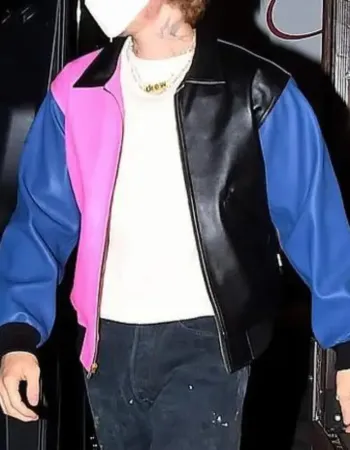 Justin Bieber Tricolor Bomber Leather Jacket