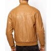 Mens Tan Brown Bomber Leather Jacket Mens Tan Brown Bomber Leather Jacket