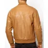 Mens Tan Brown Bomber Leather Jacket Mens Tan Brown Bomber Leather Jacket