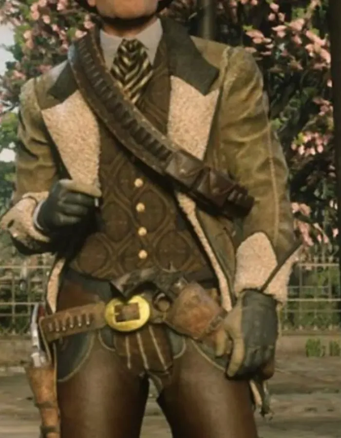 Red Dead Redemption 2 Cougar Cutaway Shearling Leather Coat Red Dead Redemption 2 Cougar Cutaway Shearling Leather Coat