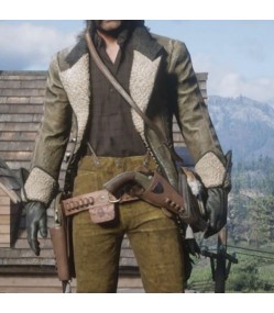 Red Dead Redemption 2 Cougar Cutaway Shearling Leather Coat