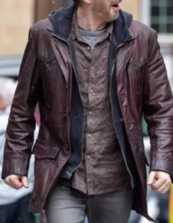 Red One 2023 Chris Evans Brown Leather Jacket