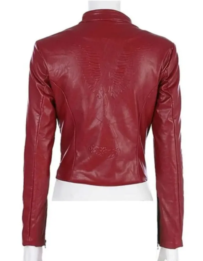 Resident Evil 2 Claire Redfield Red Leather Jacket