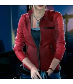 Resident Evil 2 Claire Redfield Red Leather Jacket