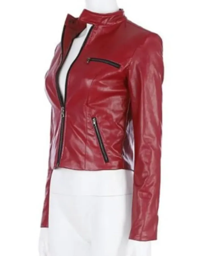 Resident Evil 2 Claire Redfield Red Leather Jacket