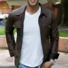 Resident Evil 2022 William Levy Brown Leather Jacket