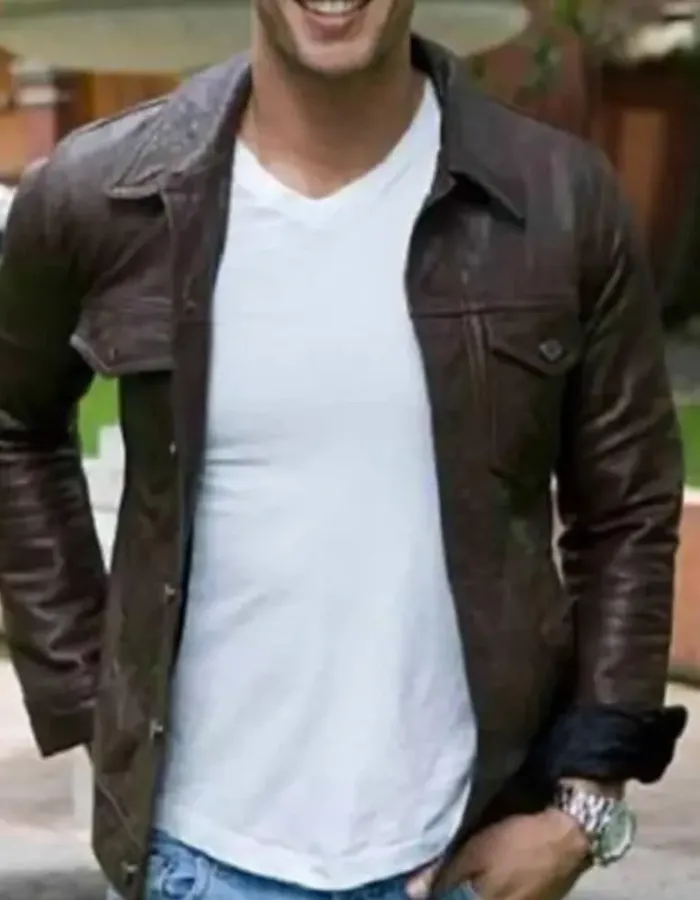 Resident Evil 2022 William Levy Brown Leather Jacket