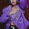 Selena Quintanilla Biker Purple Leather Jacket Selena Quintanilla Biker Purple Leather Jacket