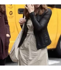 She Said 2022 Zoe Kazan Black Leather Jacket