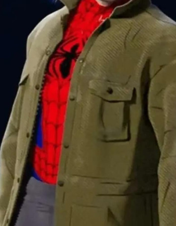 Spider-verse Peter B Parker Green Long Jacket