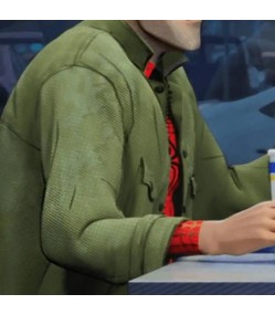 Spider-verse Peter B Parker Green Long Jacket