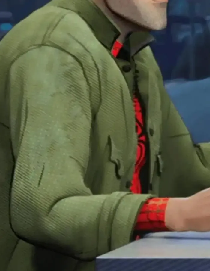 Spider-verse Peter B Parker Green Long Jacket Spider-verse Peter B Parker Green Long Jacket