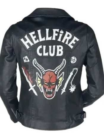 Stranger Things 4 Hellfire Club Black Biker Leather Jacket Stranger Things 4 Hellfire Club Black Biker Leather Jacket