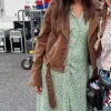 The Tutor 2023 Victoria Justice Brown Biker Jacket