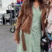 The Tutor 2023 Victoria Justice Brown Biker Jacket