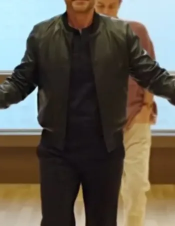 Unstable 2023 Rob Lowe Black Leather Bomber Jacket