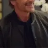 Unstable 2023 Rob Lowe Black Leather Bomber Jacket