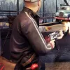 Vigor 1.1 Bridges Pablo Poliakov Striped Bomber Leather Jacket
