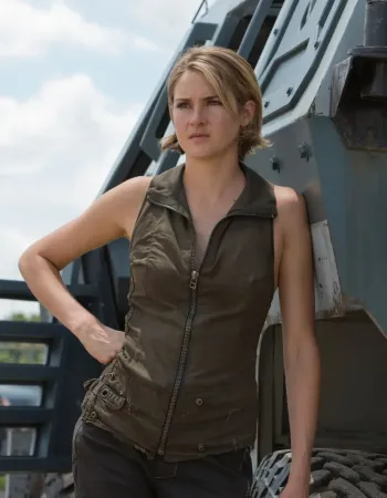 Allegiant Shailene Woodley (Tris) Black Leather Vest